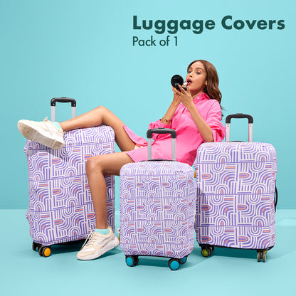 Travel Tango! Luggage Cover With Detachable Pouch, 100% Organic Cotton Lycra, Small Size, Pack of 1