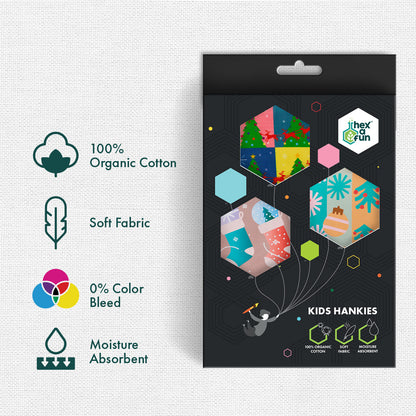 Sant-astic! Unisex Kid's Hankies, 100% Organic Cotton, Pack of 3