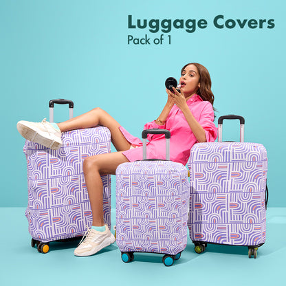 Travel Tango! Luggage Cover, 100% Organic Cotton Lycra, Medium Size, Pack of 1