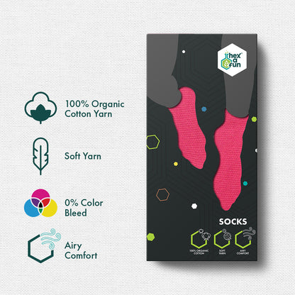 Berry Mix! Unisex Socks, 100% Organic Cotton, Ankle Length, Pack of 3