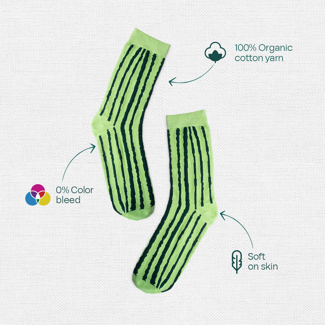 Pattern Fusion! Unisex Socks, 100% Organic Cotton, Crew Length, Pack of 3