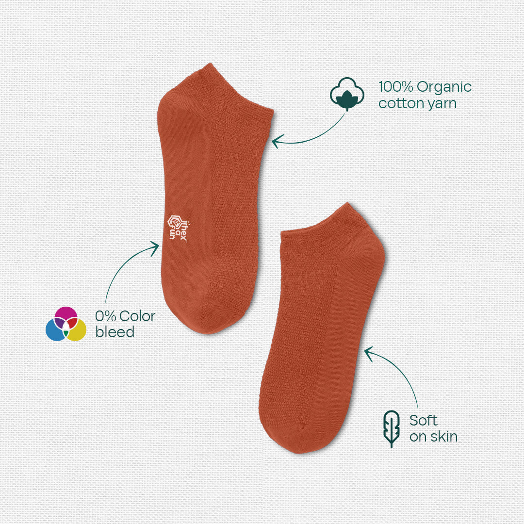 Dusky Dawn! Unisex Socks, 100% Organic Cotton, Ankle Length, Pack of 3