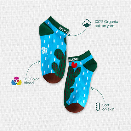 Love & Play! Unisex Socks, 100% Organic Cotton, Ankle Length, Pack of 6