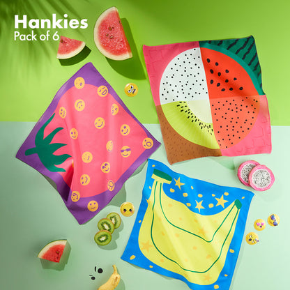 Juicylicious! Unisex Kid's Hankies, 100% Organic Cotton, Pack of 6