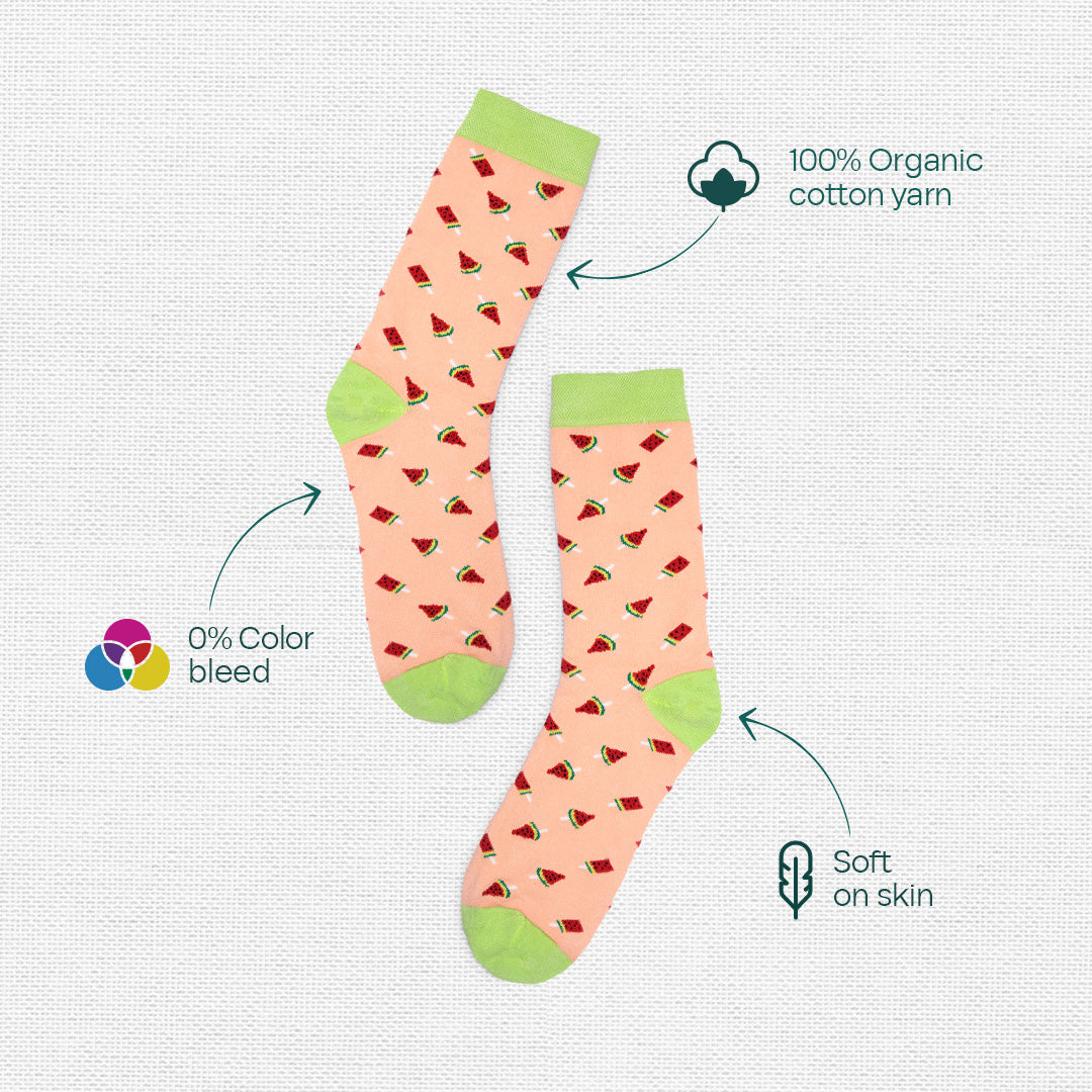 Sensing A Pattern! Unisex Socks, 100% Organic Cotton, Crew Length, Pack of 6