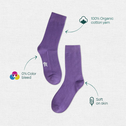 Vivid Vibes! Unisex Socks, 100% Organic Cotton, Crew Length, Pack of 3
