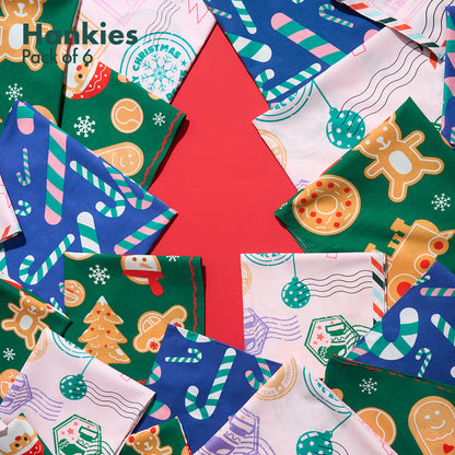 Xmas Groove! Unisex Kids's Hankies, 100% Organic Cotton, Pack of 6