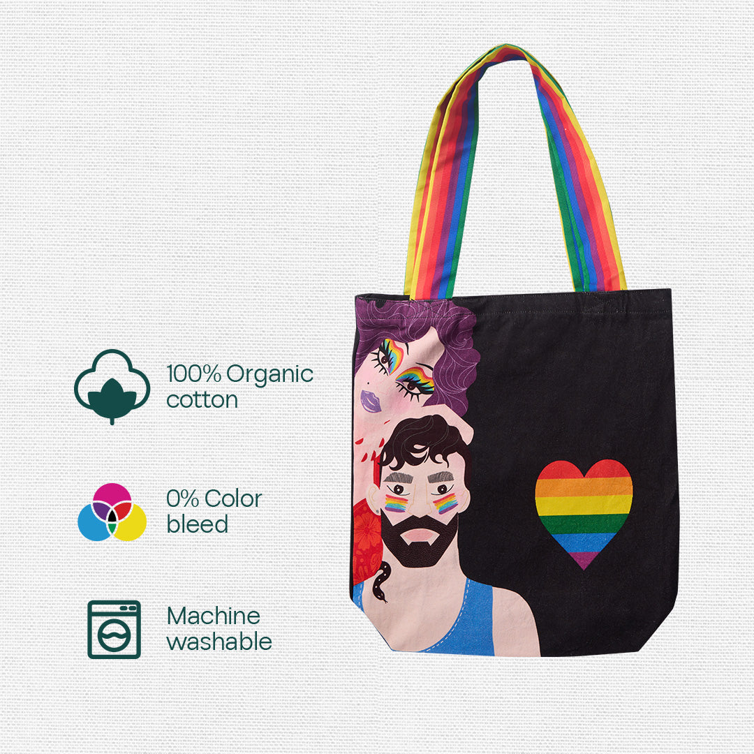 Celebrate Love! Canvas Tote Bags, 100% Organic Cotton, Pack of 1