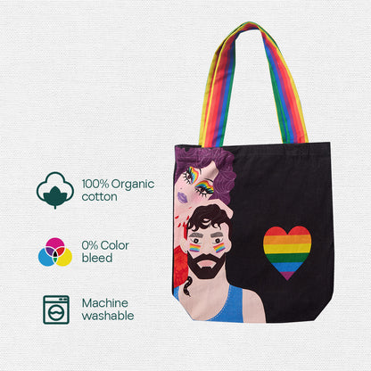 Celebrate Love! Canvas Tote Bags, 100% Organic Cotton, Pack of 1