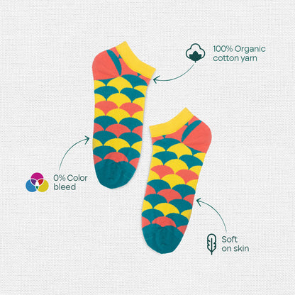 Shape My Day! Unisex Socks, 100% Organic Cotton, Ankle Length, Pack of 3