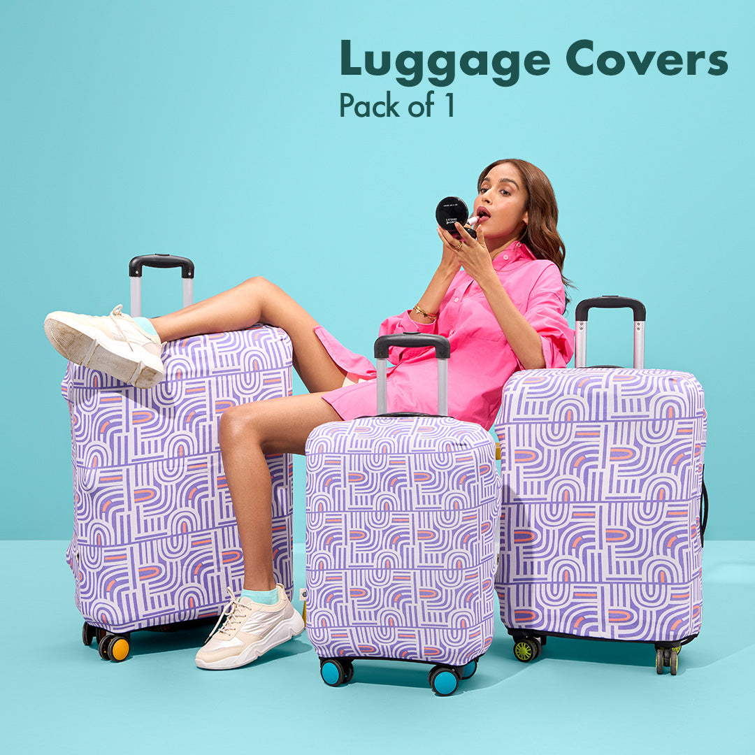 Travel Tango! Luggage Cover With Detachable Pouch, 100% Organic Cotton Lycra, Large Size, Pack of 1