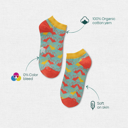Tango! Unisex Socks, 100% Organic Cotton, Ankle Length, Pack of 3