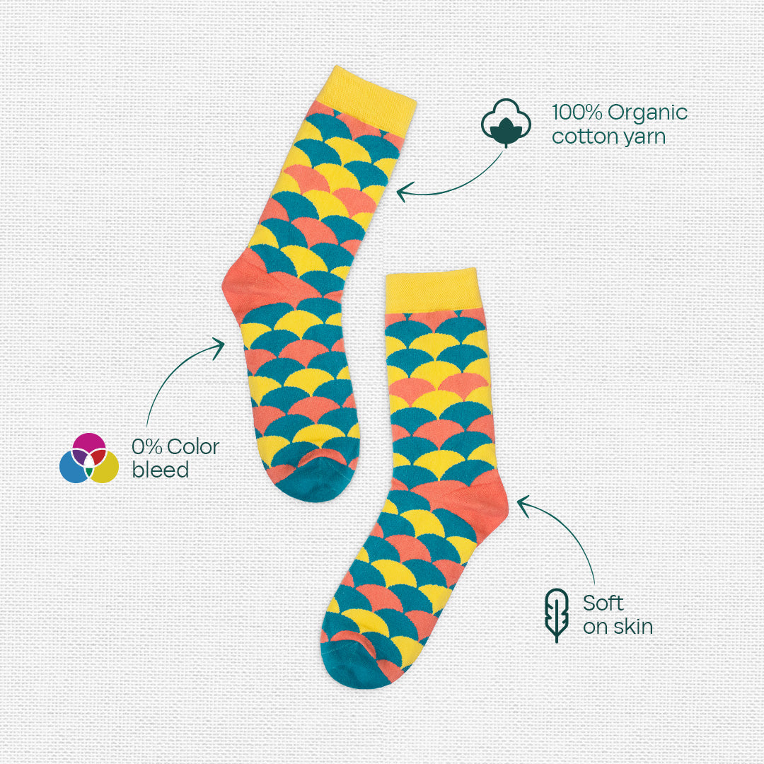 Break The Pattern! Unisex Socks, 100% Organic Cotton, Crew Length, Pack of 6