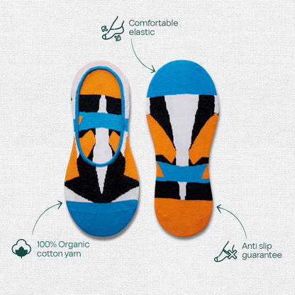 Fun Friday! Unisex Socks, 100% Organic Cotton, No Show, Pack of 3