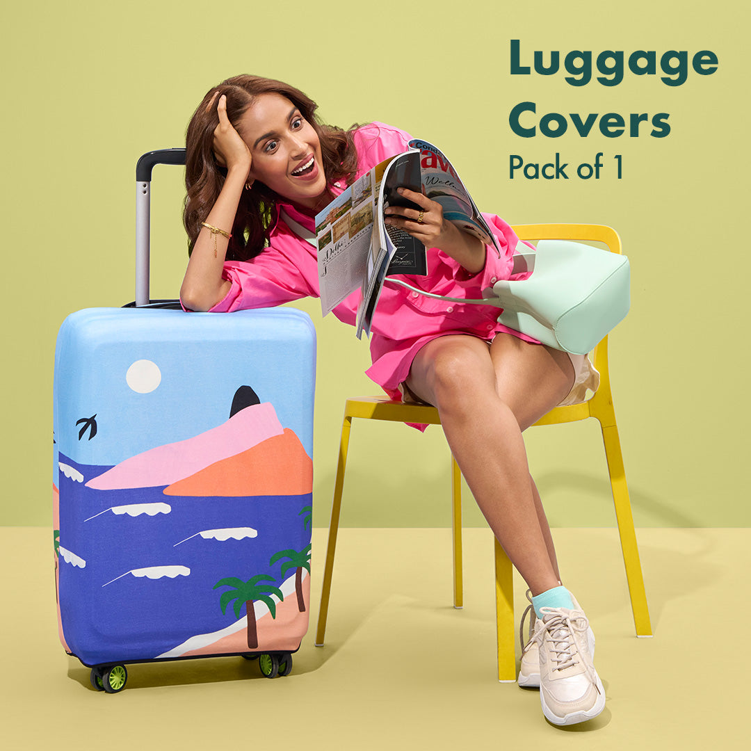 Vacay Ready! Luggage Cover, 100% Organic Cotton Lycra, Large Size, Pack of 1