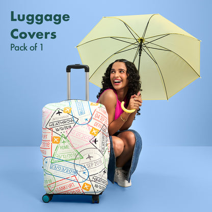 Stamp-ed! Luggage Cover, 100% Organic Cotton Lycra, Small Size, Pack of 1