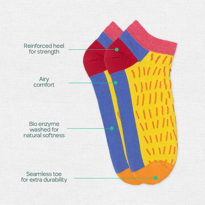 Shape My Day! Unisex Socks, 100% Organic Cotton, Ankle Length, Pack of 3