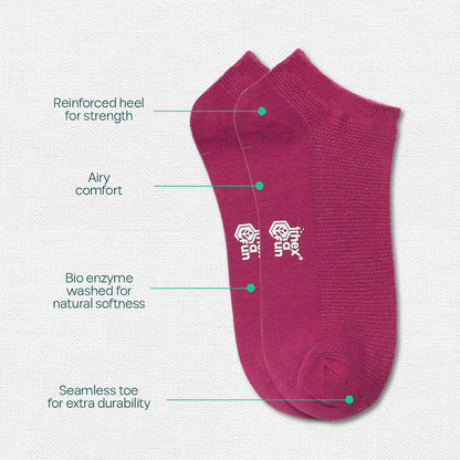 Berry Picking! Unisex Socks, 100% Organic Cotton, Ankle Length, Pack of 3