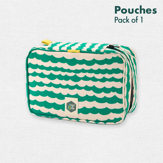 Striped, Storage Pouches, 100% Organic Cotton, Large Size, Pack of 1