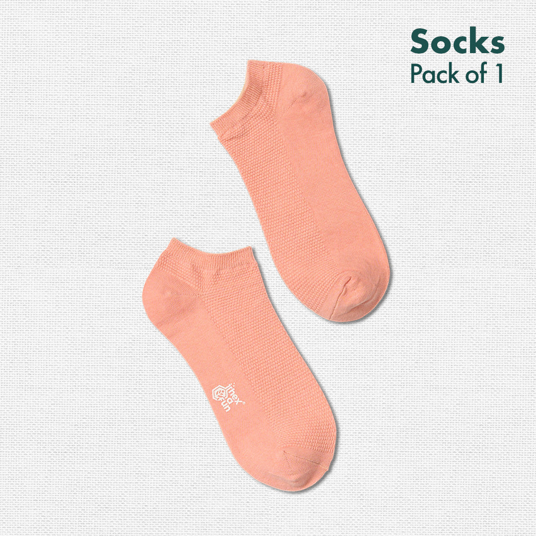 Peach Punch! Unisex Socks, 100% Organic Cotton, Ankle Length, Pack of 1