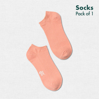 Peach Punch! Unisex Socks, 100% Organic Cotton, Ankle Length, Pack of 1