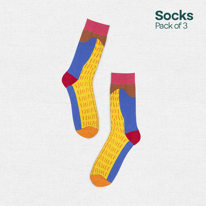 Shape Happens! Unisex Socks, 100% Organic Cotton, Crew Length, Pack of 3