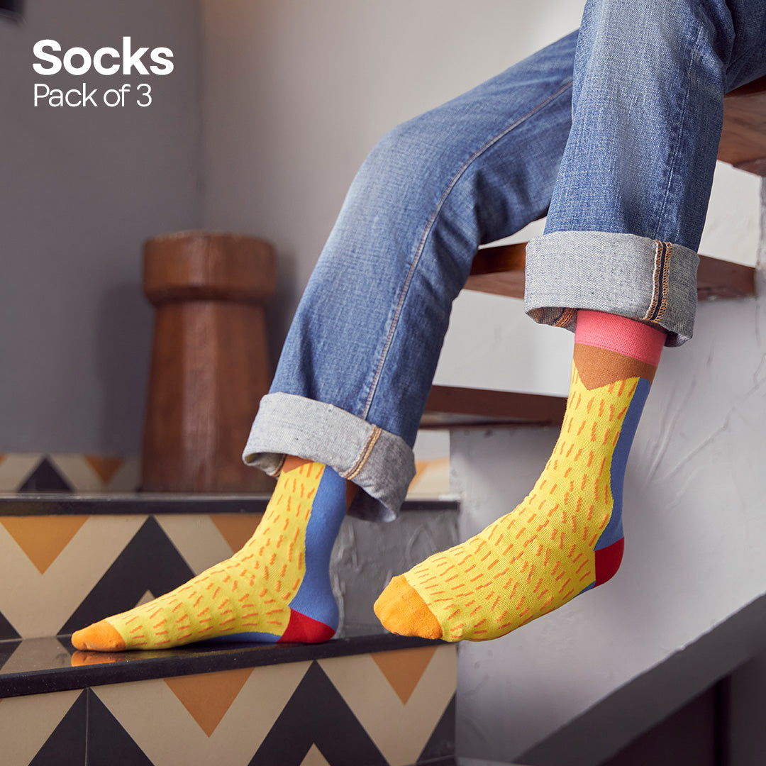 Shape Happens! Unisex Socks, 100% Organic Cotton, Crew Length, Pack of 3