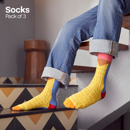 Shape Happens! Unisex Socks, 100% Organic Cotton, Crew Length, Pack of 3