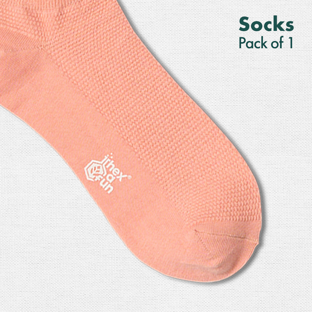 Peach Punch! Unisex Socks, 100% Organic Cotton, Ankle Length, Pack of 1