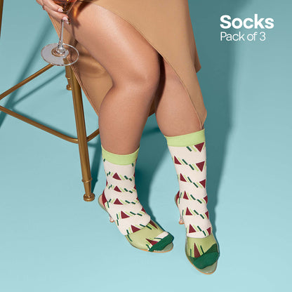 Shape Happens! Unisex Socks, 100% Organic Cotton, Crew Length, Pack of 3