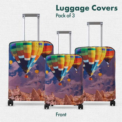 Turkish Delight! Luggage Covers, 100% Organic Cotton Lycra, Small+Medium+Large Sizes, Pack of 3