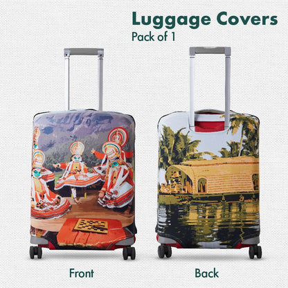 Backwater Bliss! Luggage Cover, 100% Organic Cotton Lycra, Small Size, Pack of 1