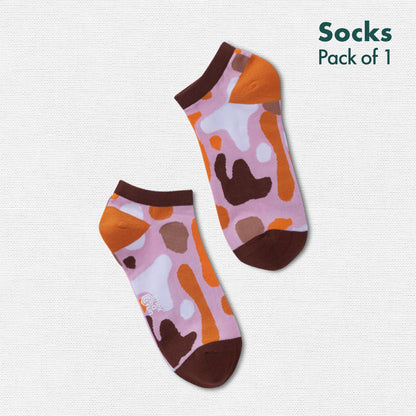 Mud Spots! Unisex Socks, 100% Organic Cotton, Ankle Length, Pack of 1