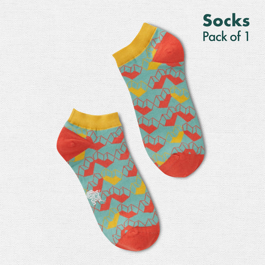 Double Trouble! Unisex Socks, 100% Organic Cotton, Ankle Length, Pack of 1