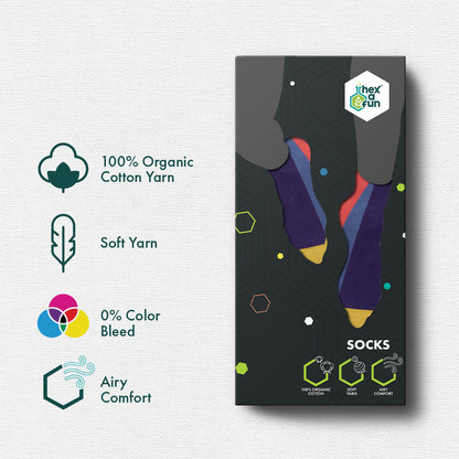 Purple Mania! Unisex Socks, 100% Organic Cotton, Ankle Length, Pack of 1