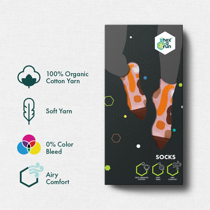 Mud Spots! Unisex Socks, 100% Organic Cotton, Crew Length, Pack of 1
