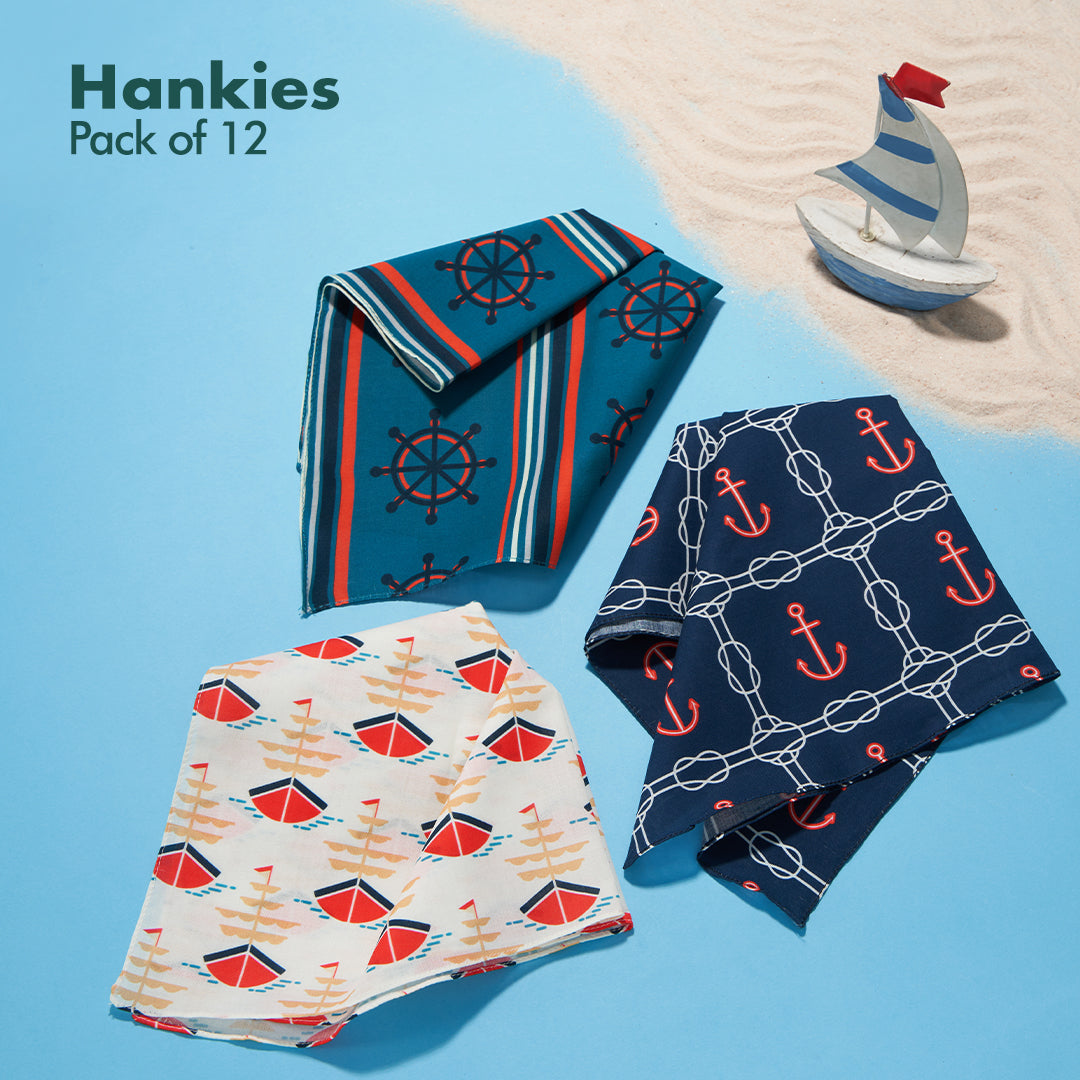 Vacay Vibes! Unisex Hankies, 100% Organic Cotton, Pack of 12