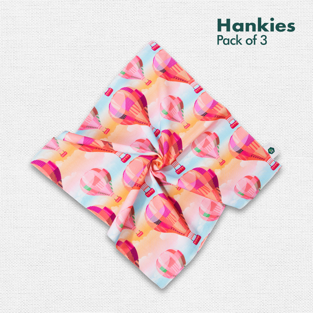 Out Of Town! Unisex Hankies, 100% Organic Cotton, Pack of 3