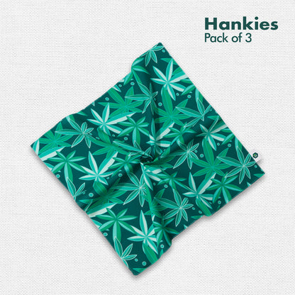 Smoking Hot! Unisex Hankies, 100% Organic Cotton, Pack of 3