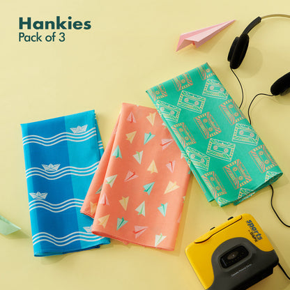 Let’s Rewind! Women's Hankies, 100% Organic Cotton, Pack of 3