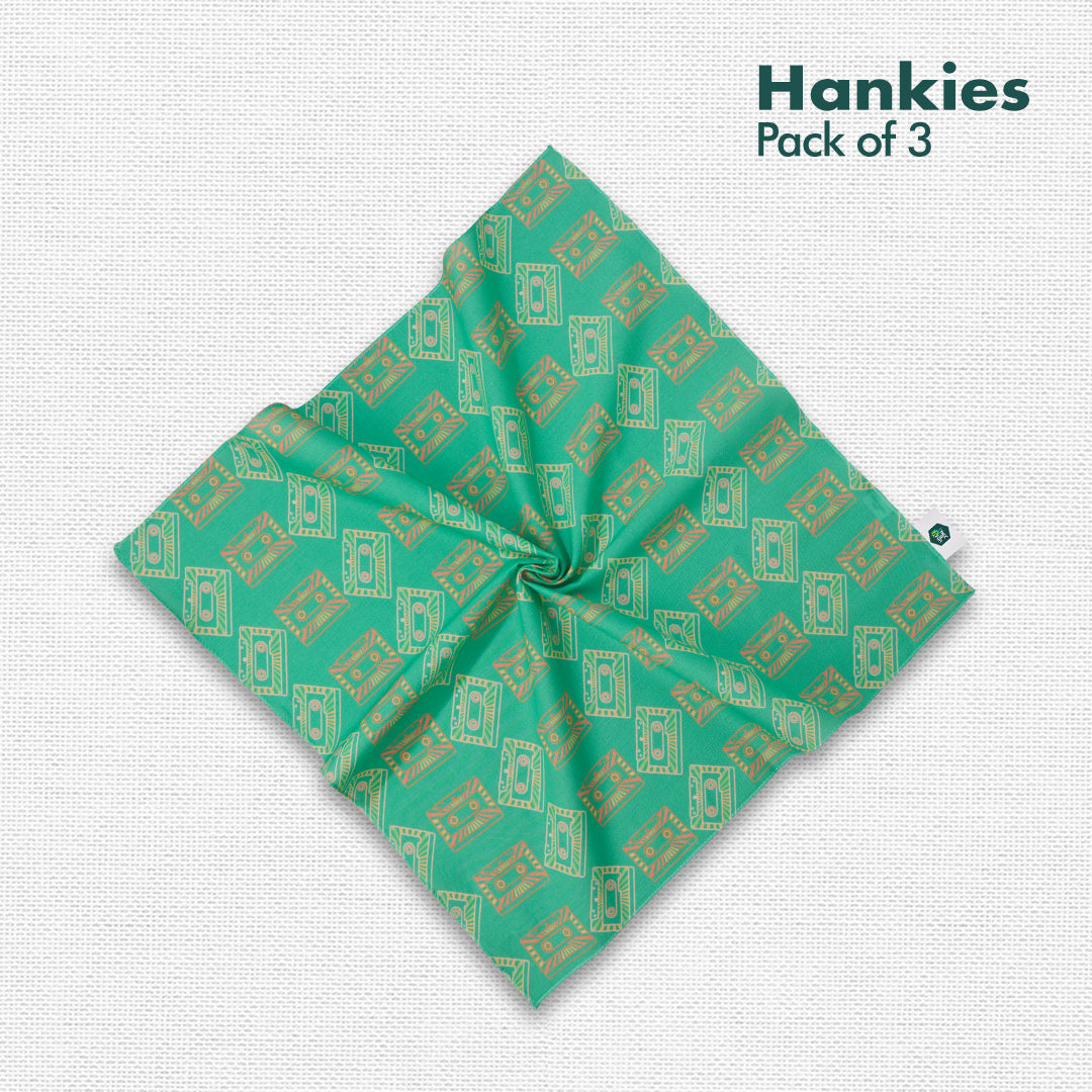 Let’s Rewind! Unisex Hankies, 100% Organic Cotton, Pack of 3