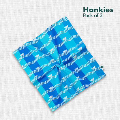 Let’s Rewind! Unisex Hankies, 100% Organic Cotton, Pack of 3