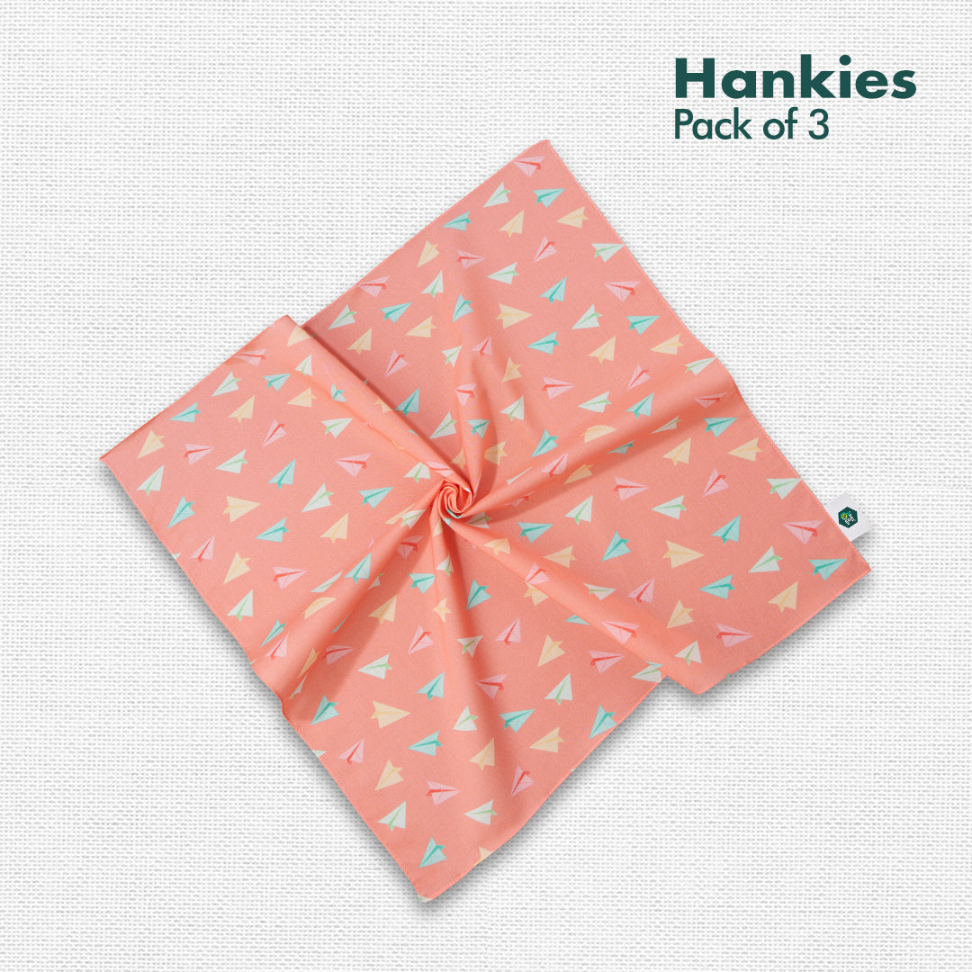 Let’s Rewind! Women's Hankies, 100% Organic Cotton, Pack of 3