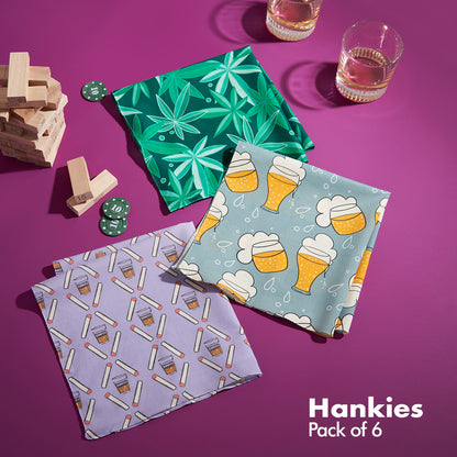 Happy Hour! Women's Hankies, 100% Organic Cotton, Pack of 6