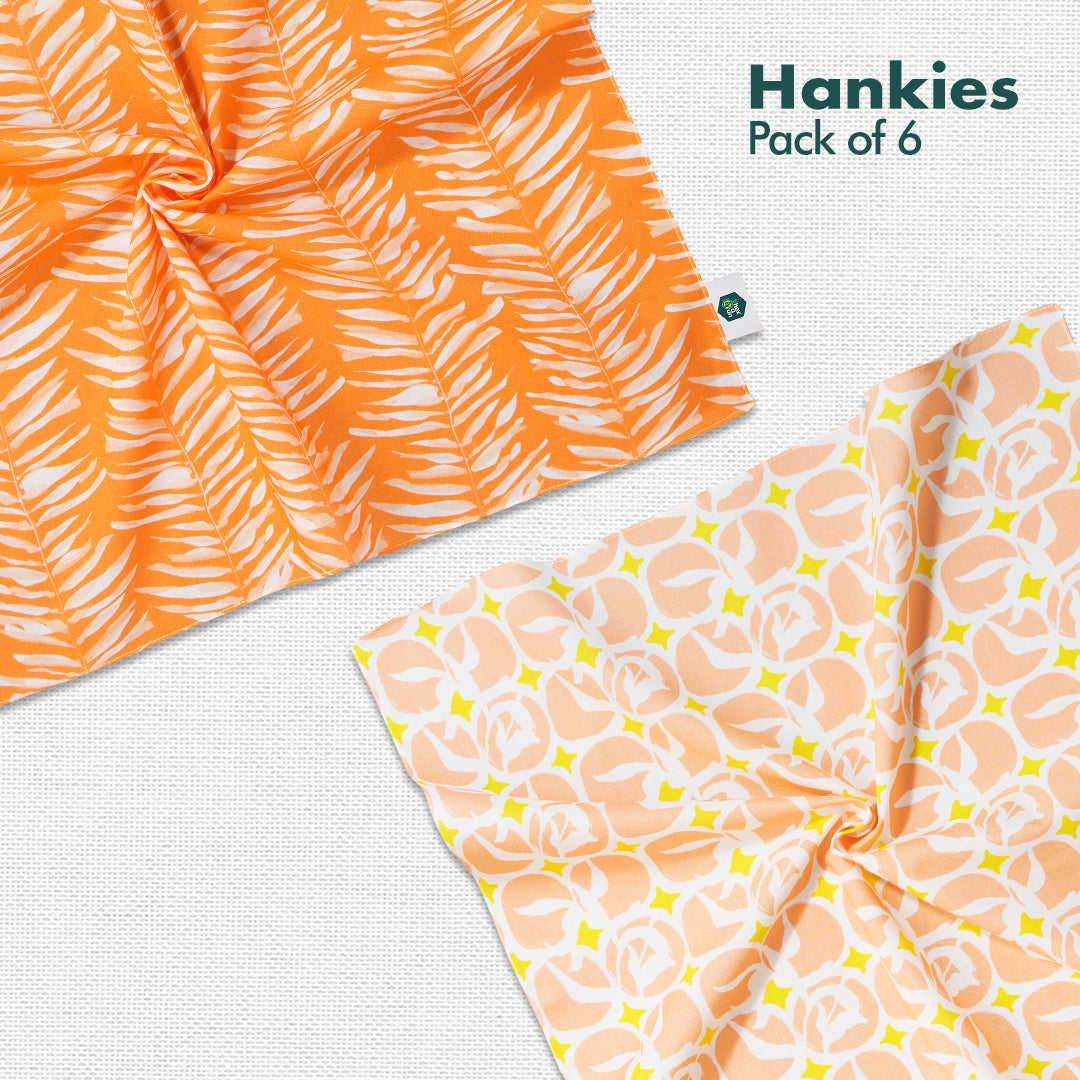 Beat The Heat! Women's Hankies, 100% Organic Cotton, Pack of 6