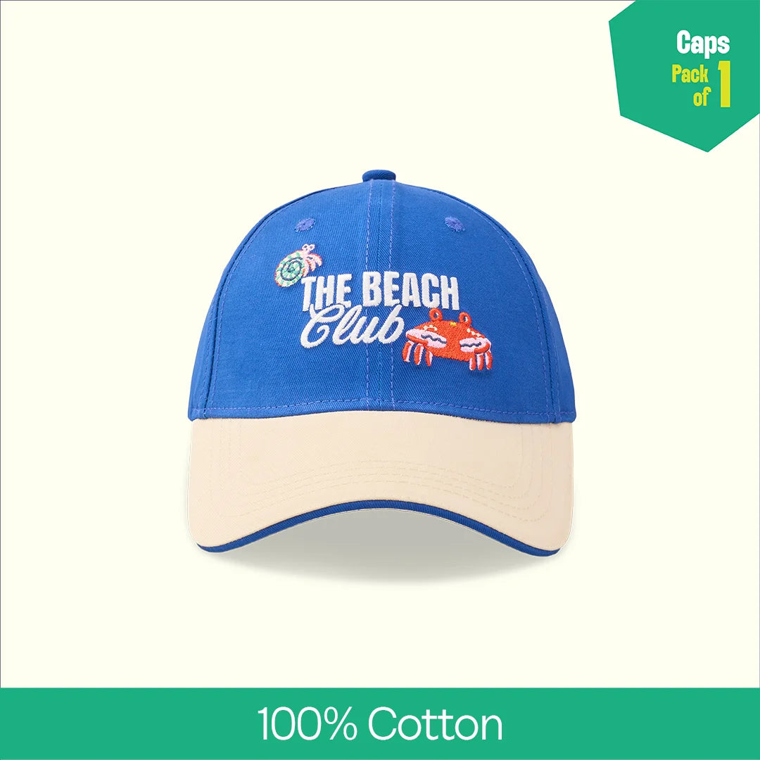 Beach Club! 100% Cotton Fabric, Unisex Cap, Pack of 1