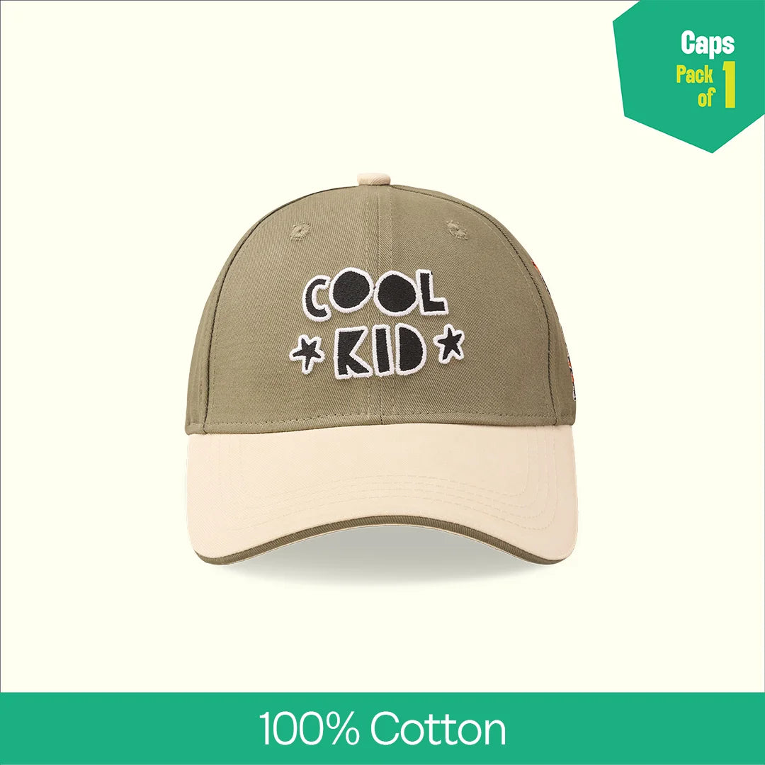 Cool Kid! 100% Cotton Fabric, Unisex Cap, Pack of 1