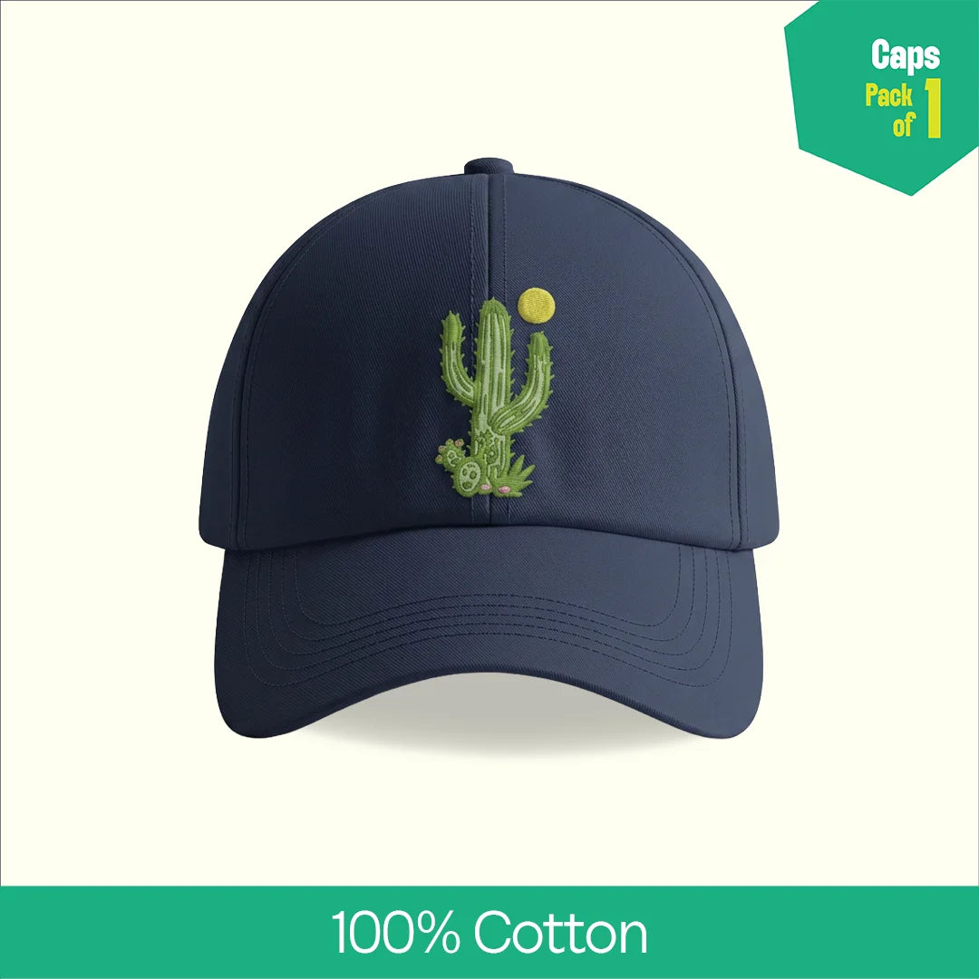 Cactus Club! 100% Cotton Fabric, Unisex Cap, Pack of 1