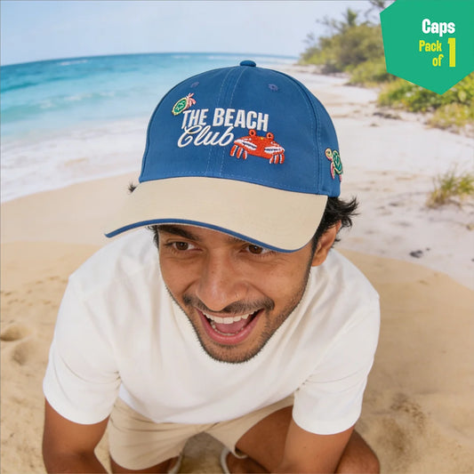 Beach Club! 100% Cotton Fabric, Unisex Cap, Pack of 1