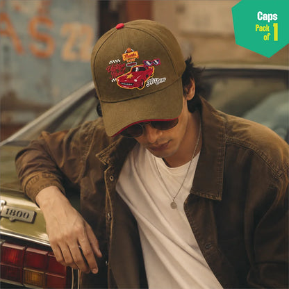 Vintage Road! 100% Cotton Fabric, Unisex Cap, Pack of 1